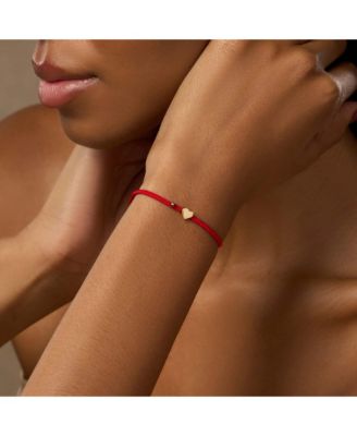 Enchanting Love - Red String Gold Heart Charm Bracelet