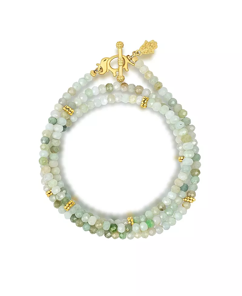 Karma and Luck Manifest Abundance Jade Elephant Wrap Bracelet