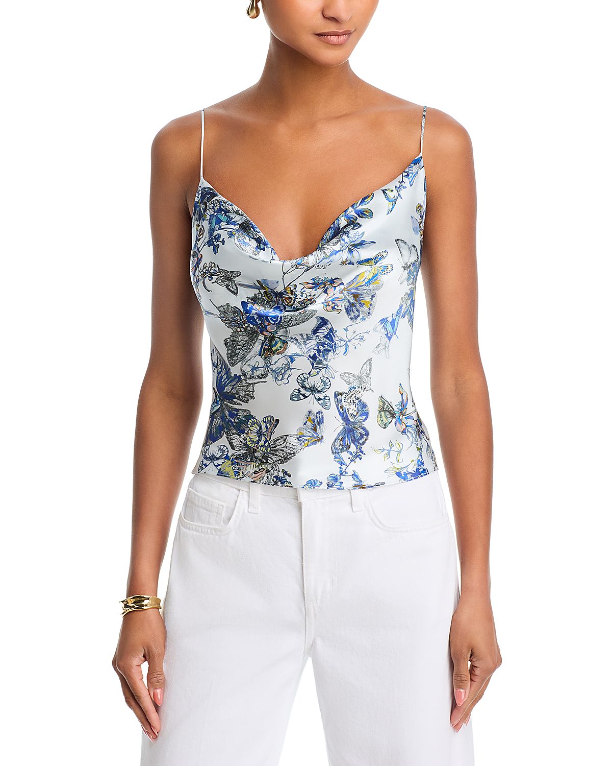 L'Agence Calista Cowl Neck Silk Camisole