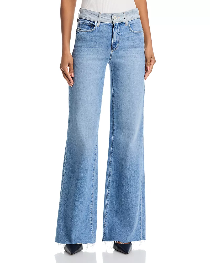 L'Agence Louane Ultra High Rise Wide Leg Flared Jeans in Bexley