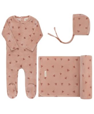 Girls' Velour Leaf Pattern Collection Take Me Home Set - Baby
