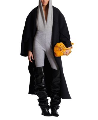 Draped Bodysuit With Hood