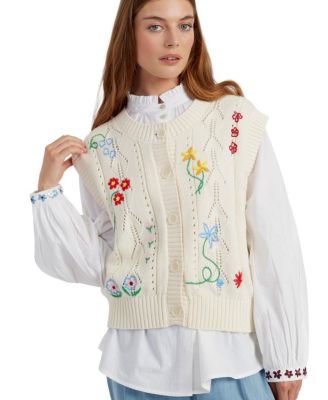  Women s Cotton Hand-Embroidered Floral Tank