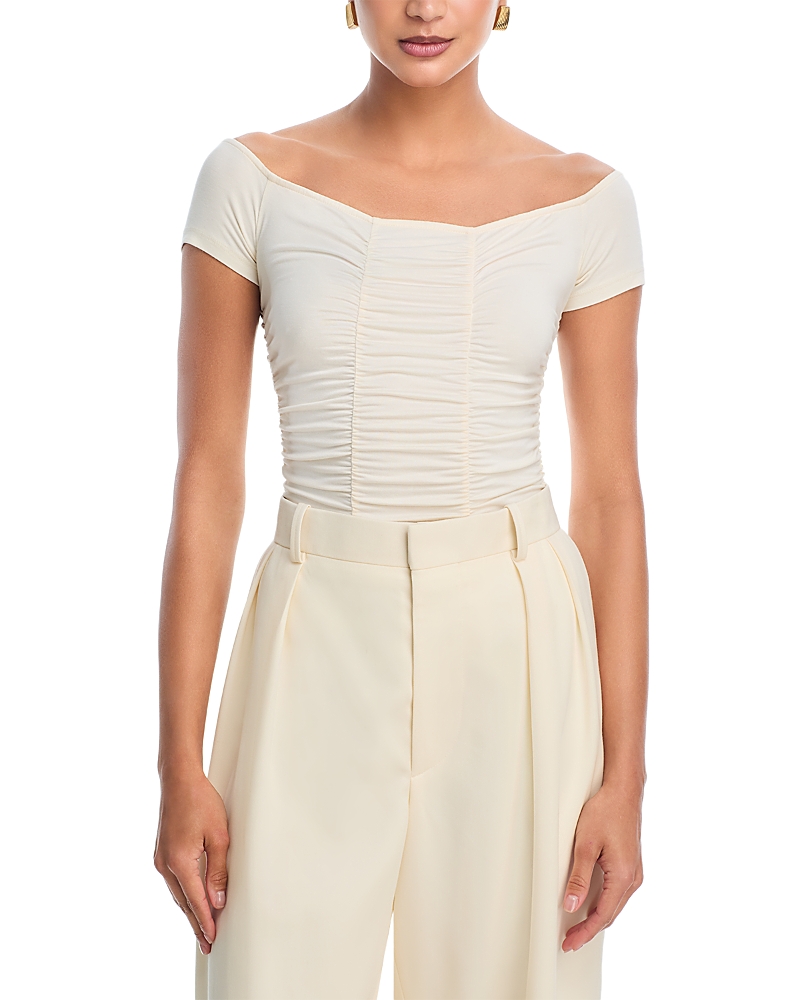 L'agence Baliegh Off Shoulder Ruched Bodysuit