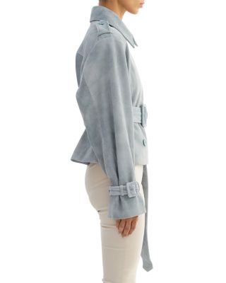 Suede Short Trench Coat