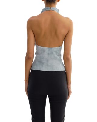 Suede Halter Neck Top