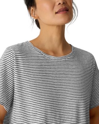 Linen Striped Crewneck Tee