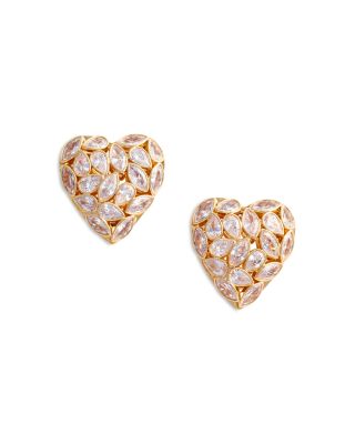 Crystal Heart Cluster Stud Earrings