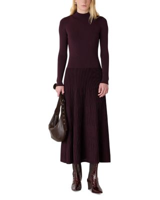 High Neck Pleat Skirt Dress