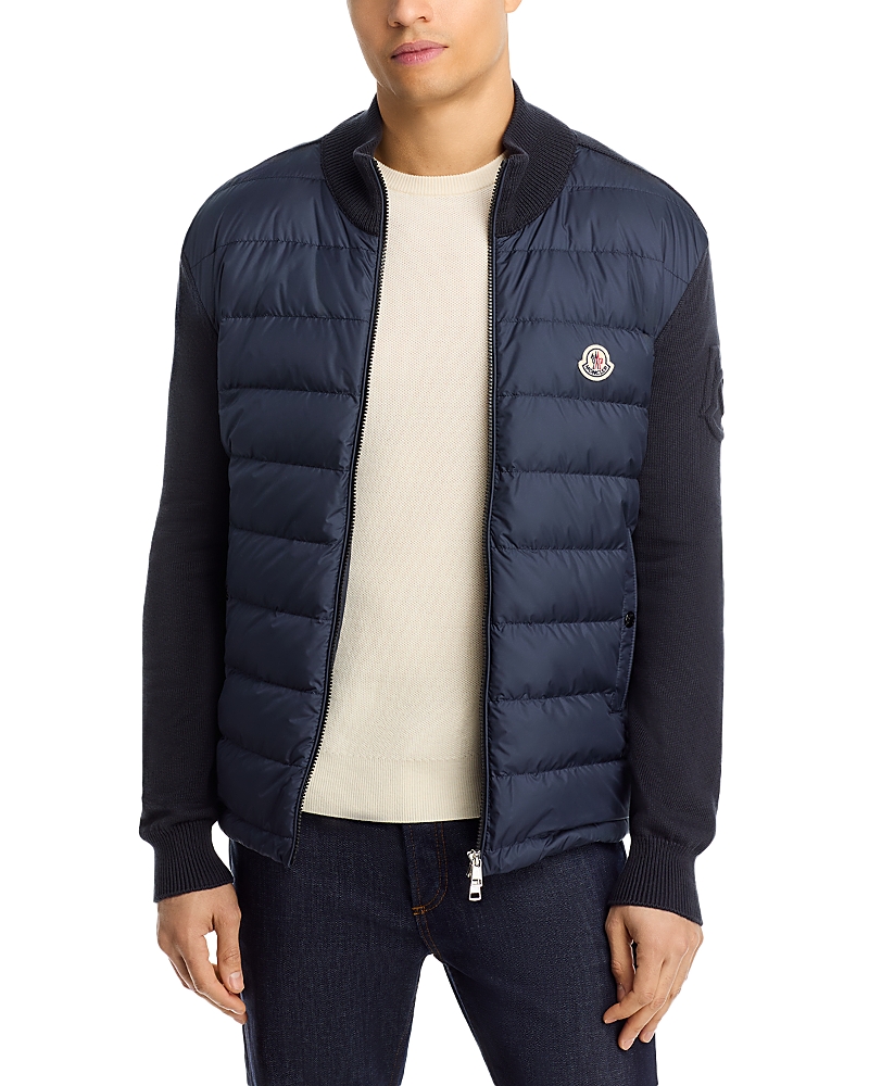 Moncler Padded Zip-Up Cotton Cardigan