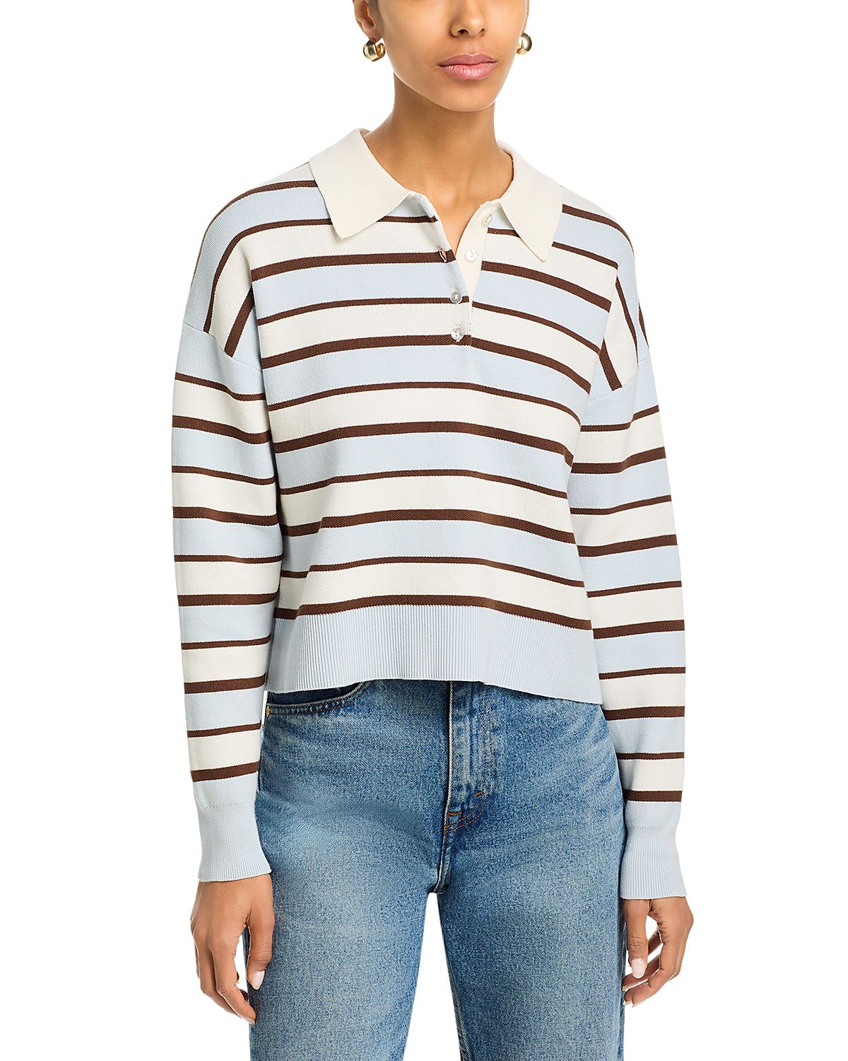525 America Seraphina Cropped Rugby Sweater