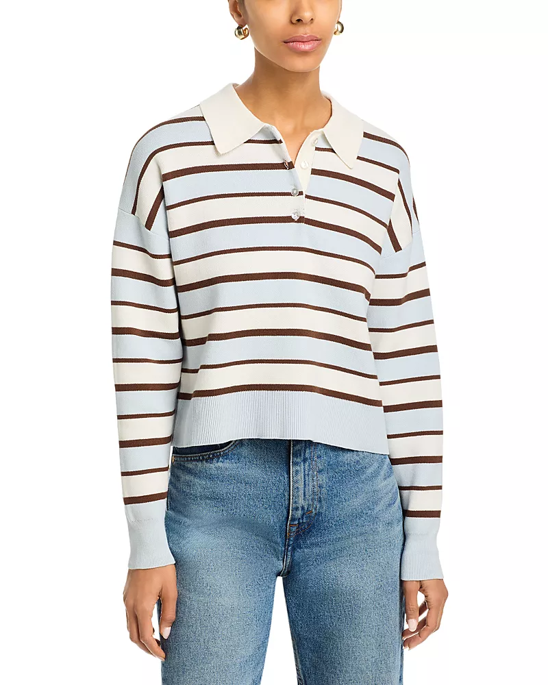 525 America Seraphina Cropped Rugby Sweater