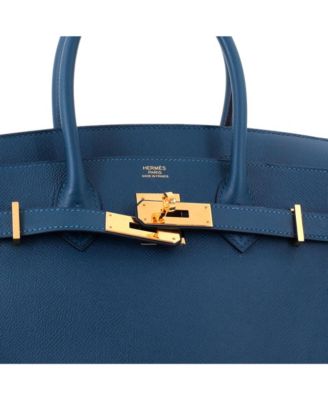 Birkin 30 Handbag Blue Epsom with Gold Hardware