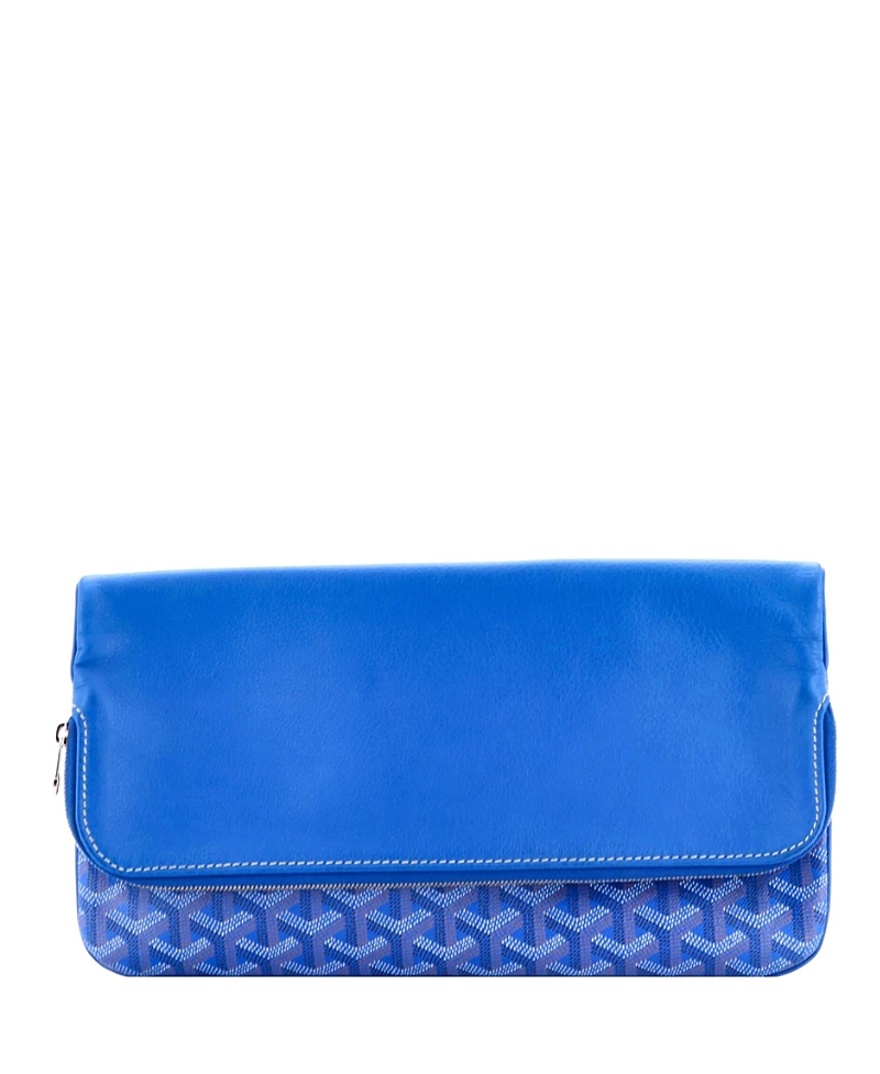 Pre-owned Pre-owned Goyard Goyard Saint Marie Clutch Coated Canvas In Blue