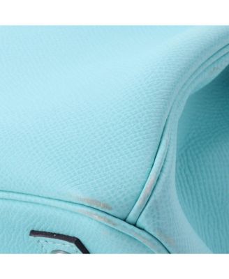 Birkin 30 Handbag Blue Epsom with Palladium Hardware