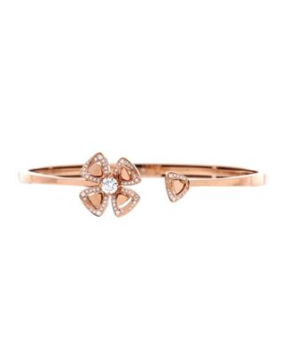  Fiorever Bangle Bracelet 18K Rose Gold with Pave Diamonds