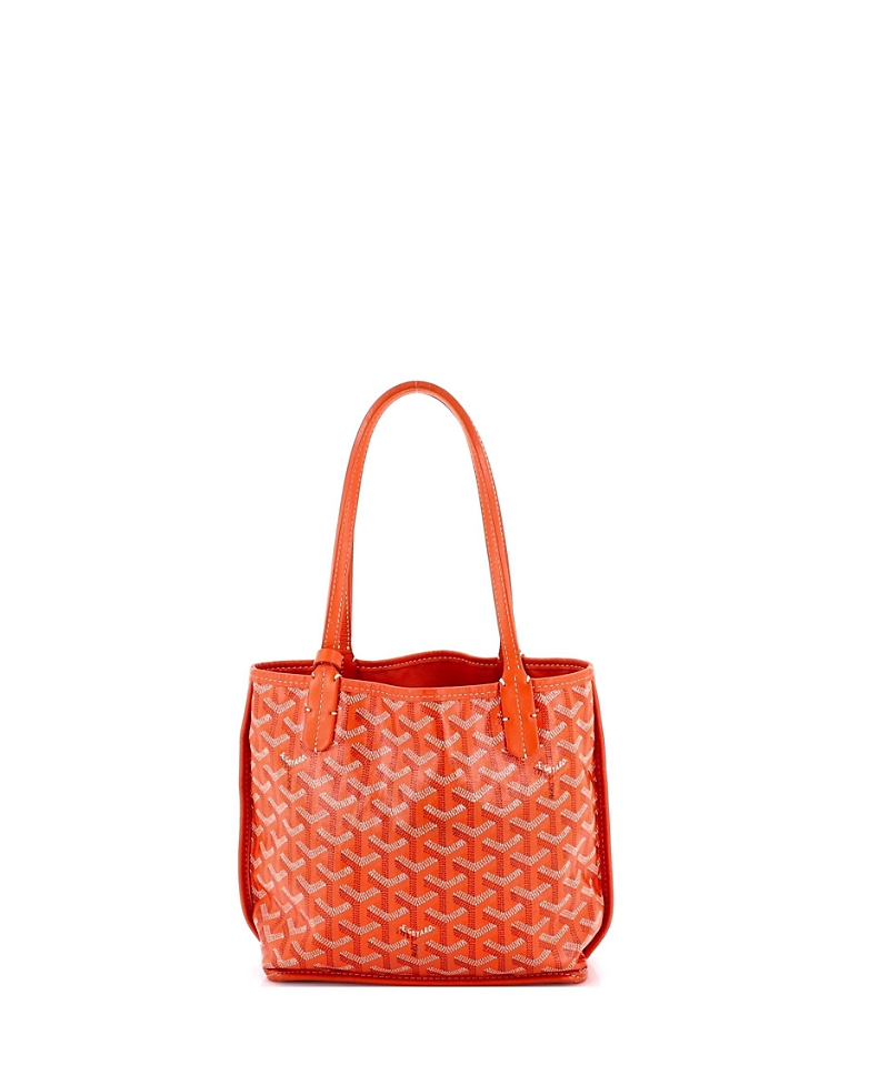 Pre-owned Pre-owned Goyard Goyard Mini Anjou Reversible Tote Coated Canvas In Orange