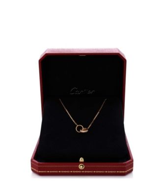  Love Interlocking Necklace 18K Gold and Diamonds, 17.25"