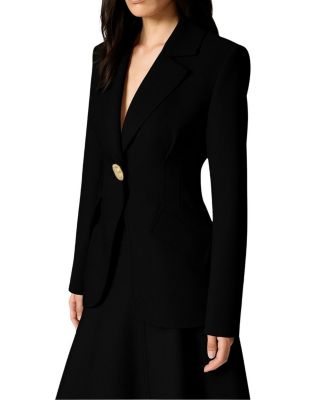 Gold Accent Padded Shoulder Jacket