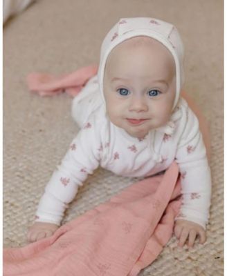 Unisex Velour Leaf Pattern Collection Footie + Bonnet - Baby