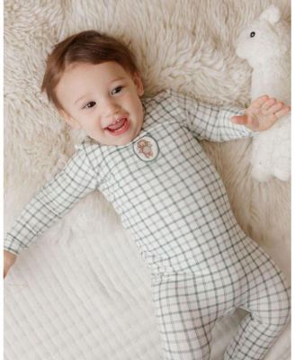 Unisex Modal French Terry Plaid Sheep Collection Bib - Baby