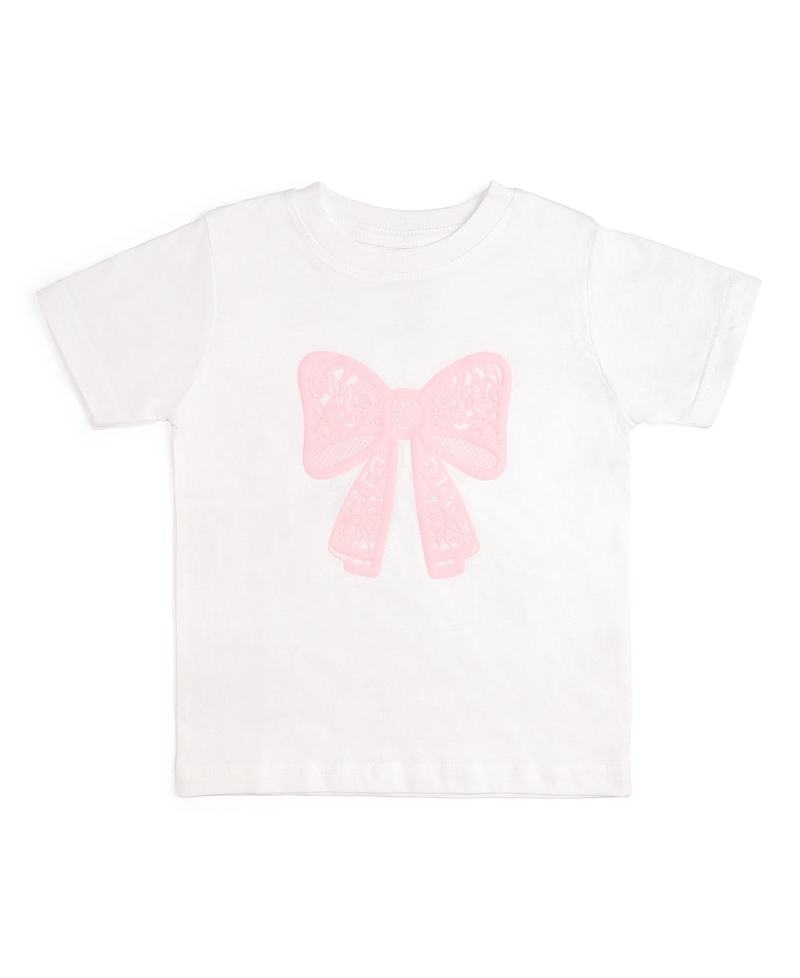 Sweet Wink Girls' Lace Bow Puff Ink Short Sleeve T-Shirt - Baby, Little Kid