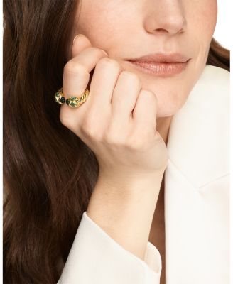 Renaissance&reg; Color Ring in 18K Yellow Gold with Black Onyx and Tsavorites, 9.9mm