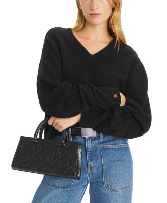 T Monogram Embossed East/West Tote