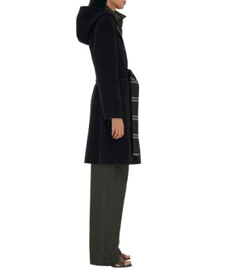 Reversible Wool Hooded Wrap Coat