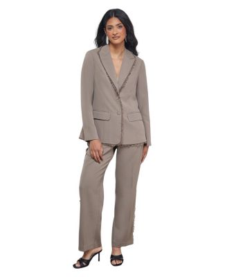 Oversized Lace Frill Trim Blazer