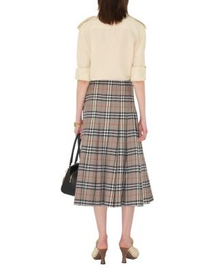  Check Wool Midi Kilt