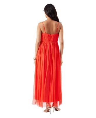 Tulle Strappy Bandeau Maxi Dress