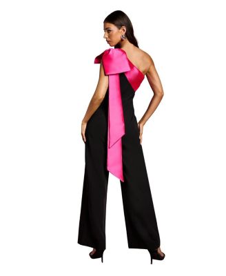 Bow One Shoulder Wide Leg Jumpsuit