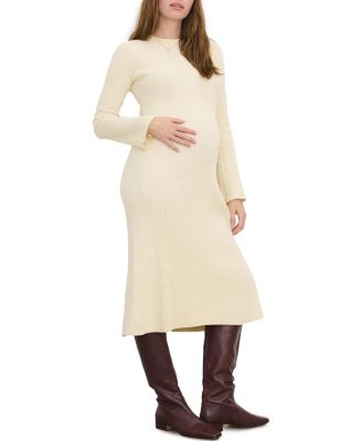 The Odette Ribbed Midi Maternity Dress
