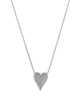 Diamond Heart Pendant Necklace in 14k White Gold, 0.50 tcw
