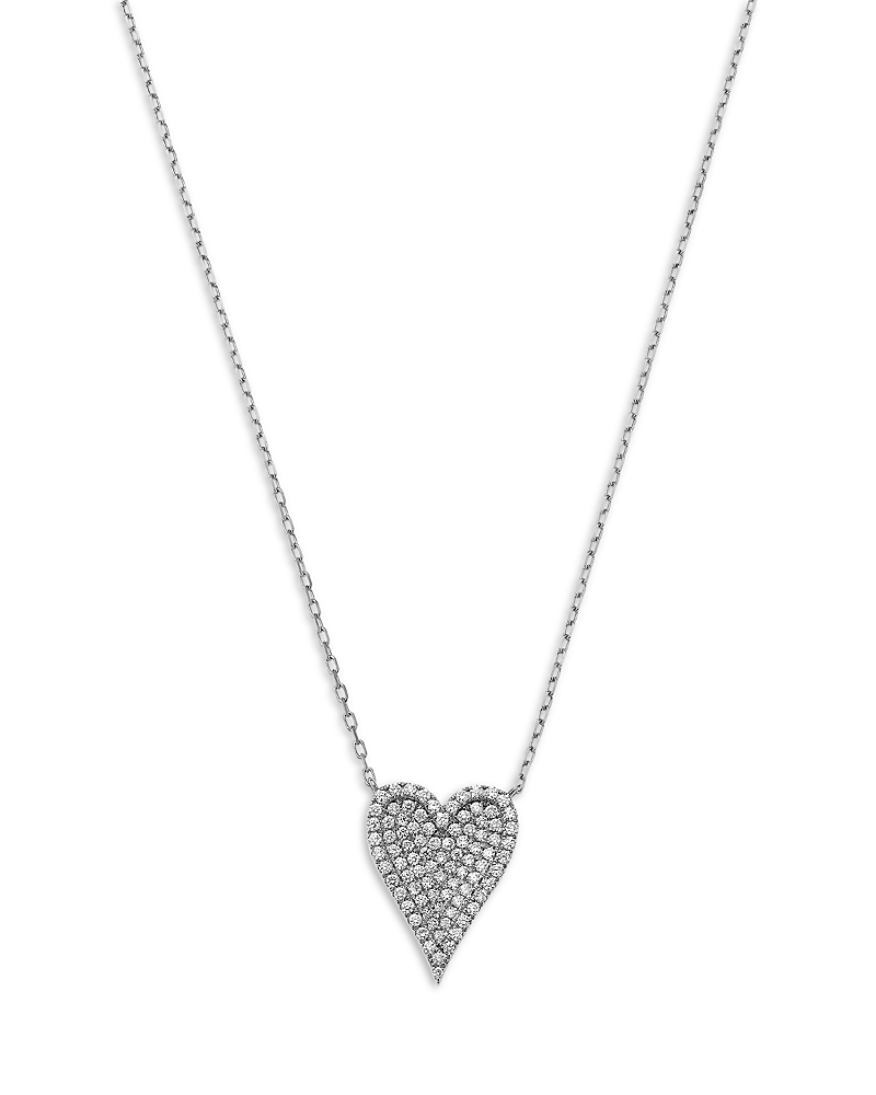 Bloomingdale's Fine Collection Diamond Heart Pendant Necklace in 14k White Gold, 0.50 tcw · OS