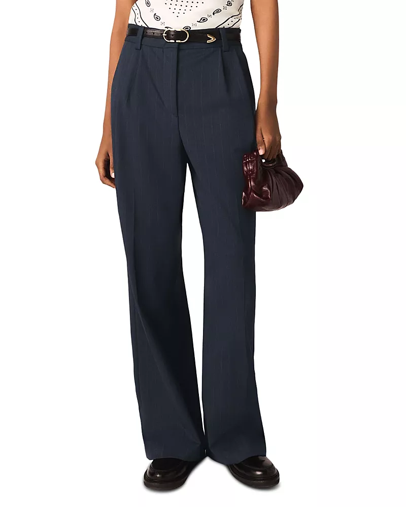 Maje High Rise Wide Leg Pants