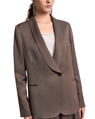 Shawl Lapel Single Button Blazer