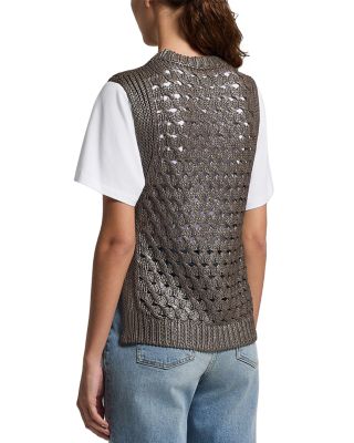 Vest in Cotton Yarn with Foil
