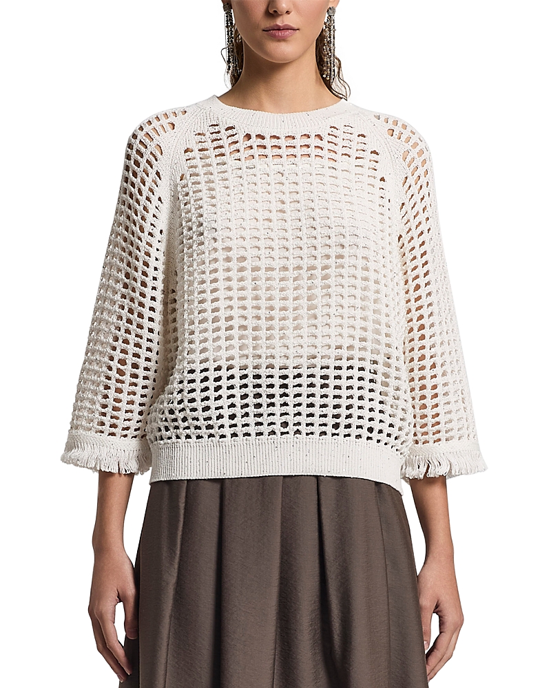 Peserico Cotton Ribbons and Sequins Sweater