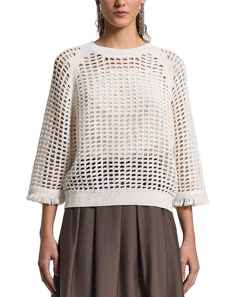 Peserico Cotton Ribbons and Sequins Sweater