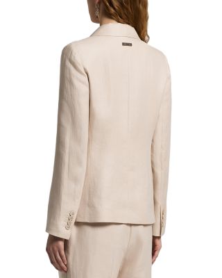 Double Breasted Peak Linen Blazer