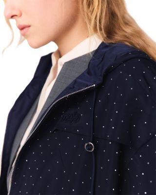 Rhinestone Hooded Windbreaker