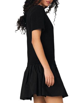 Short Knit Taffeta Dress