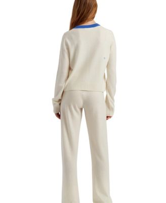  Women's Wool Cashmere Miffy Peek Placket Sweater