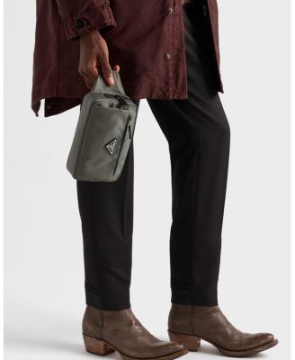 Re-Nylon and Saffiano Leather Belt Bag