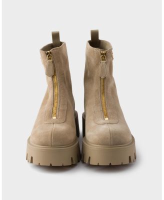 Women's Suede Booties with Zip