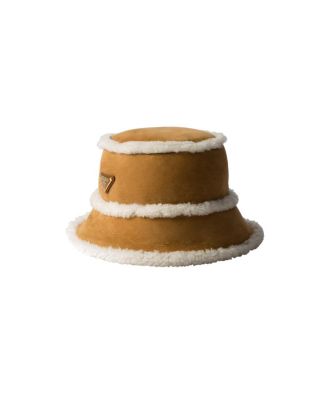  Suede Shearling Bucket Hat
