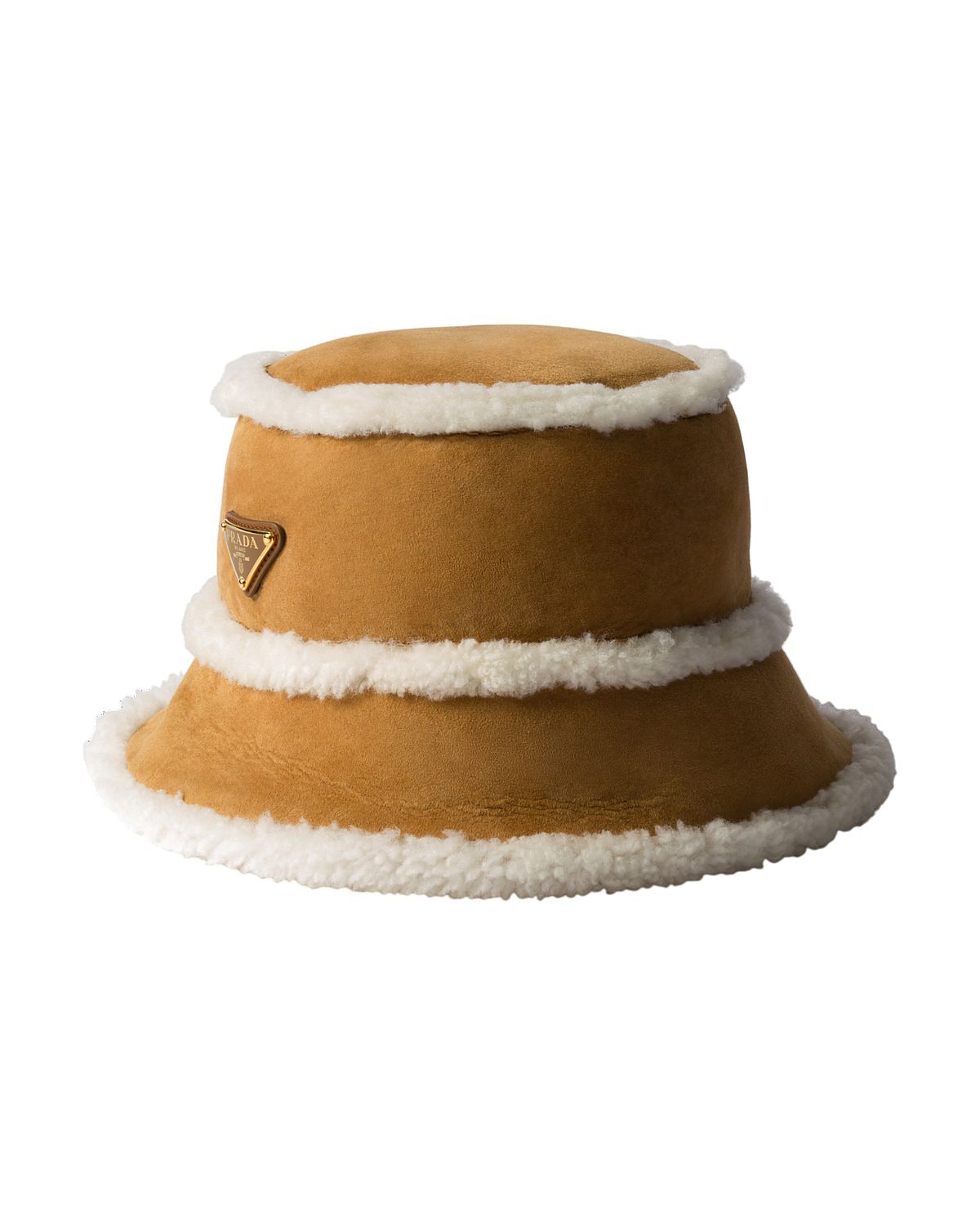 Prada Suede Shearling Bucket Hat