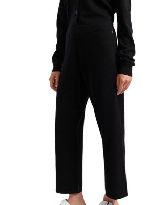  Women's Wool Cashmere Cropped Wide Leg Track Pants